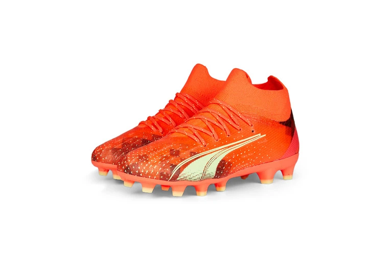 Puma ULTRA PRO FG/AG Voetbalschoenen Fiery Coral-Fizzy Light-Puma Black KIDS - Afbeelding 3