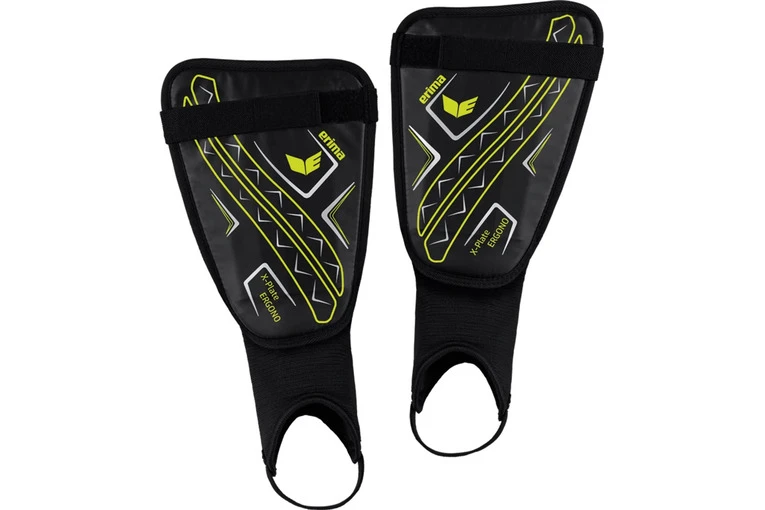 Erima X-Plate Ergono Scheenbeschermer Zwart/neongeel KIDS
