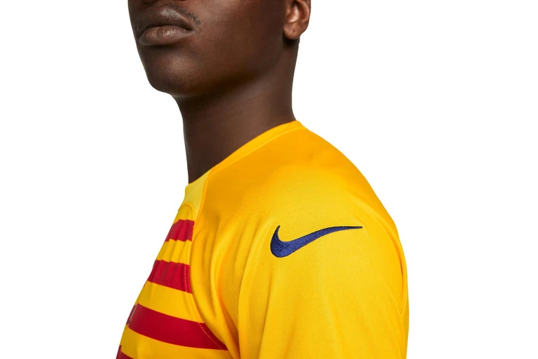 Nike FC Barcelona 2023/24 Stadium Vierde Voetbalshirt Amarillo/University Red/Deep Royal Blue Heren - Afbeelding 4