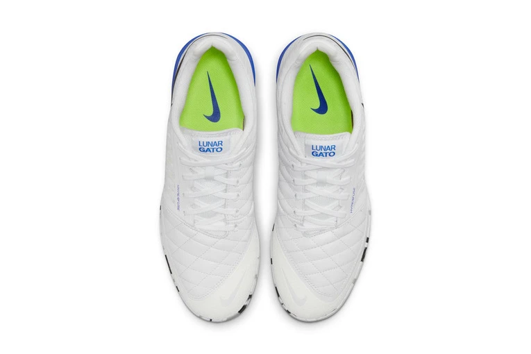 Nike Lunar Gato II IC Voetbalschoen Wit/blauw - Afbeelding 4