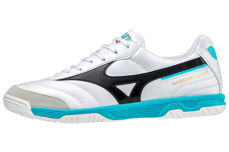 Mizuno Morelia Sala Classic IN Voetbalschoen Wit/zwart/blauw