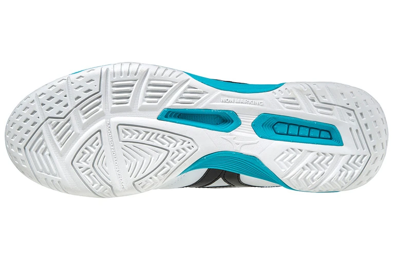 Mizuno Morelia Sala Classic IN Voetbalschoen Wit/zwart/blauw - Afbeelding 2