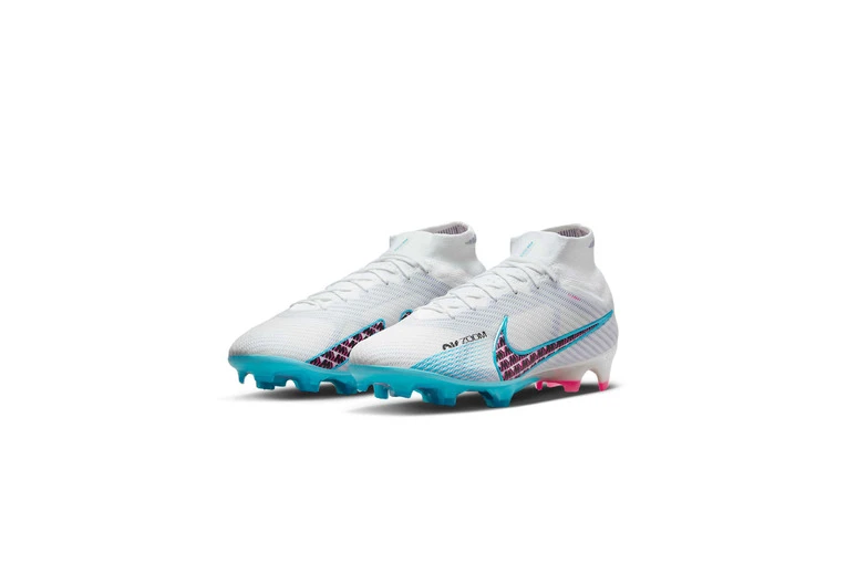Nike Zoom Mercurial Superfly 9 Elite FG Voetbalschoenen Wit/Pink Blast/Indigo Haze/Baltic Blue Heren - Afbeelding 5