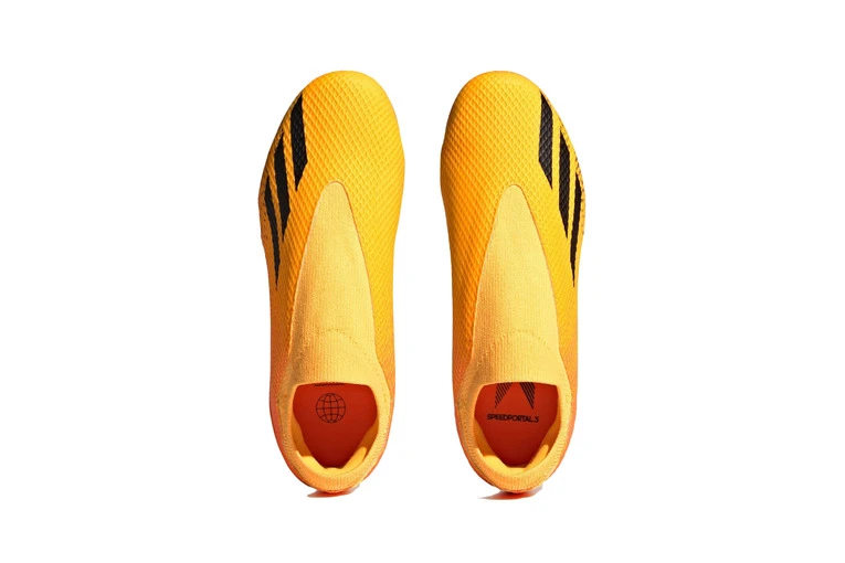 Adidas X Speedportal.3 Veterloze Firm Ground Voetbalschoenen Solar Gold / Core Black / Team Solar Orange KIDS - Afbeelding 2