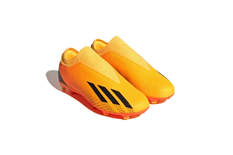 Adidas X Speedportal.3 Veterloze Firm Ground Voetbalschoenen Solar Gold / Core Black / Team Solar Orange KIDS - Afbeelding 4